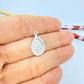 FP1285 Colgante Gota Virgen de los Milagros doble faz 15 x 7 mm más argollita Espesor 1 mm Figura Baño Plata