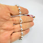 Joyas por Mayor Joyas Bañadas en Plata por Mayor Insumos para Joyas PP41 Pulsera Bolitas diá. 5 mm y Tubitos 1.2 mm Largo Total 18 cm Pulsera Baño Plata
