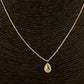 CP172 Collar con punto de luz gota 8 x 5 mm Cadena veneciana Largo mas extensor de 5 cm espesor 0.8 mm Collar Terminado Baño Plata Cadenas Bañadas hecho de Bronce Bañado en Plata 50 ml Joyas Bañadas en Plata