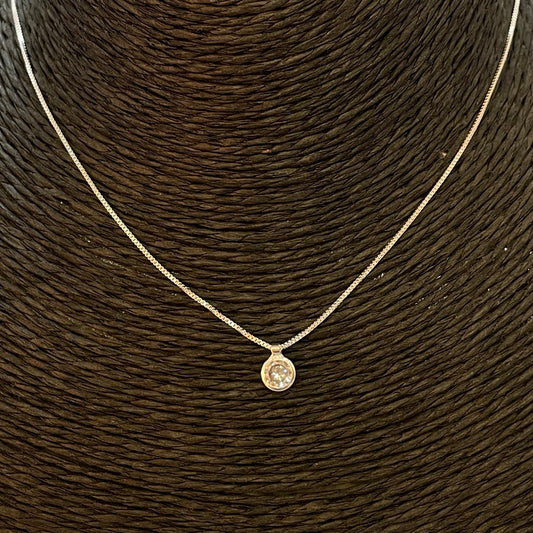 CP171 Collar con punto de luz redondo 5.5 mm Cadena veneciana Largo mas extensor de 5 cm espesor 0.8 mm Collar Terminado Baño Plata Cadenas Bañadas hecho de Bronce Bañado en Plata 50 ml Joyas Bañadas en Plata
