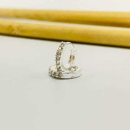 XP358-S Aro Argolla Click Circones S 10 x 2 mm Espesor 1.5 mm Aro Baño Plata Aros Bañados hecho de Bronce Bañado en Plata 50 ml Joyas Bañadas en Plata