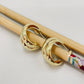 XO381 Aro Argolla Doble 22 x 12 mm Aro Baño Oro Aros Bañados hecho de Bronce Bañado en Oro 18K Joyas Bañadas en Oro