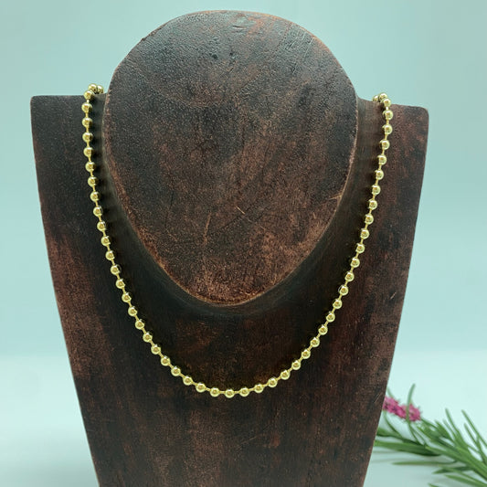 Joyas por Mayor Joyas Bañadas en Oro por Mayor Insumos para Joyas CO248 Chocker o collar de bolitas 3mm y mini tubitos Largo 36 cm más extensor de 10 cm Collar Terminado Baño Oro