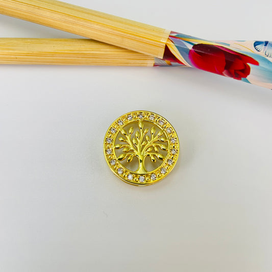 Joyas por Mayor Joyas Bañadas en Oro por Mayor Insumos para Joyas FO1281 Colgante Arbol de la Vida para pasar con galería diá. 20 mm Espesor 4 mm Figura Baño Oro