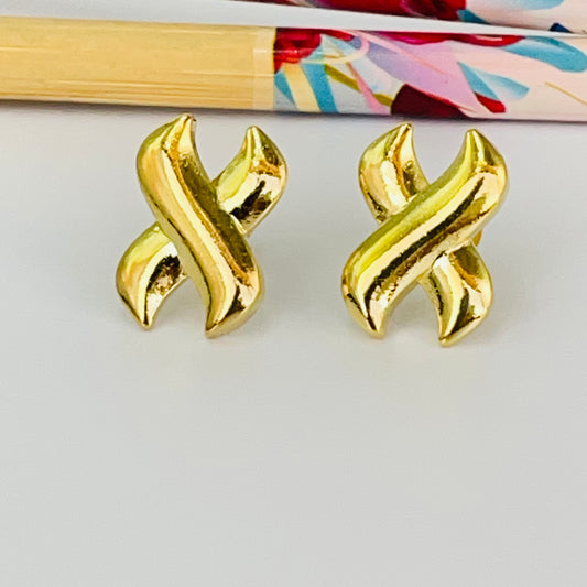 Joyas por Mayor Joyas Bañadas en Oro por Mayor Insumos para Joyas XO579 Aro Cruz Tipo Paloma Picasso 16 x 11 mm Espesor 2.8 mm Aro Baño Oro