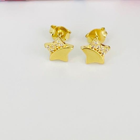 Joyas por Mayor Joyas Bañadas en Oro por Mayor Insumos para Joyas XO580 Aro Estrella Lisa y Circones 8 x 8 mm Espesor 1.8 mm Aro Baño Oro