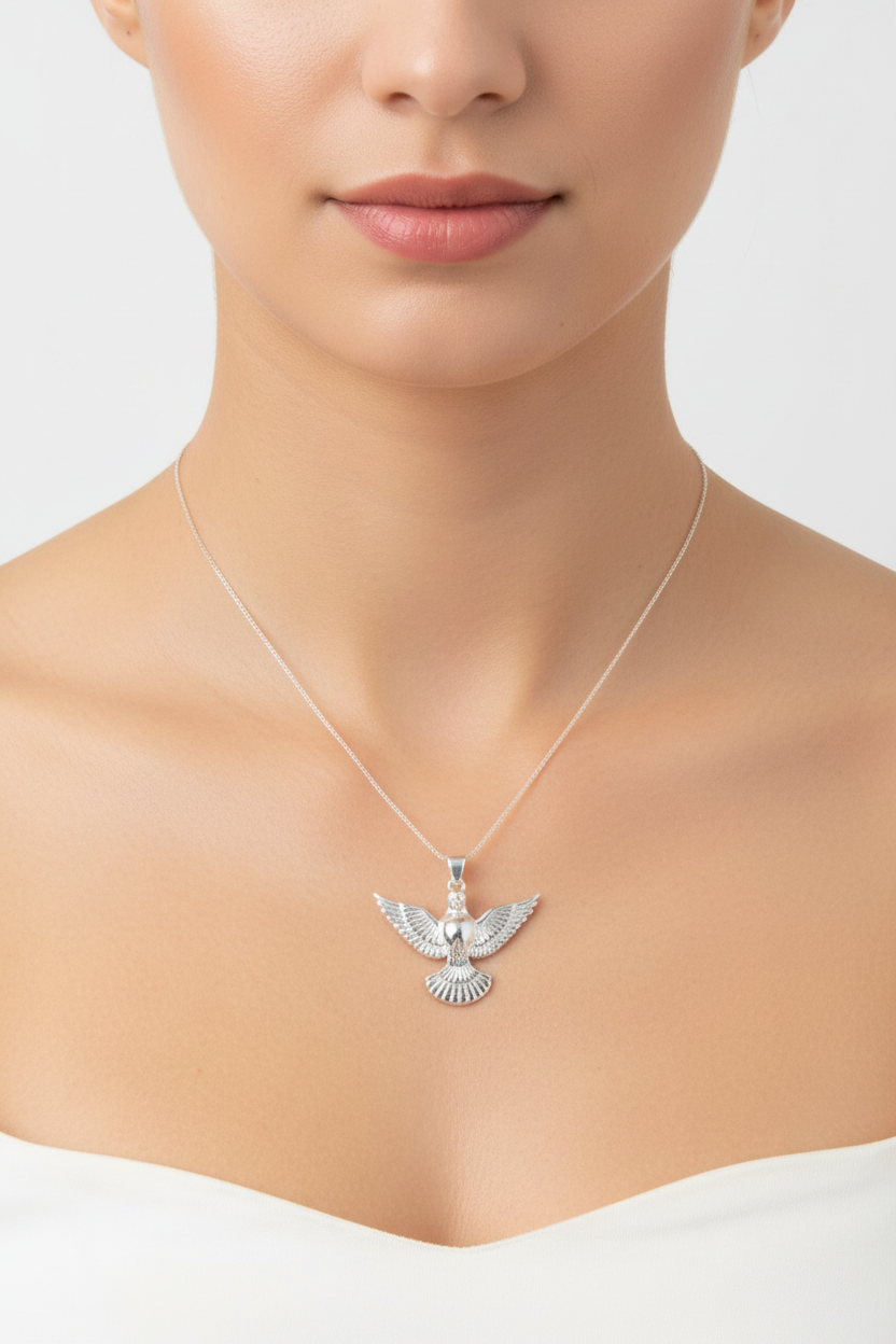 Joyas por Mayor Joyas Bañadas en Plata por Mayor Insumos para Joyas FP1267 Colgante Espíritu Santo L 18.5 x 25 mm argolla posterior Espesor 1.5 mm Figura Baño Plata