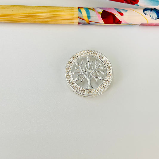 Joyas por Mayor Joyas Bañadas en Plata por Mayor Insumos para Joyas FP1281 Colgante Arbol de la Vida para pasar con galería diá. 20 mm Espesor 4 mm Figura Baño Plata