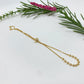 PO43 Pulsera Regulable con bolitas de 3 mm Cadena veneciana de 1.2 mm Pulsera Baño Oro