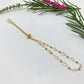 PO44 Pulsera Regulable con bolitas 3 mm y Cristales 4 mm Cadena Cartier Eslabón 3 x 1.5 mm Pulsera Baño Oro