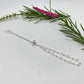 PP44 Pulsera Regulable con bolitas 3 mm y Cristales 4 mm Cadena Cartier Eslabón 3 x 1.5 mm Pulsera Baño Plata