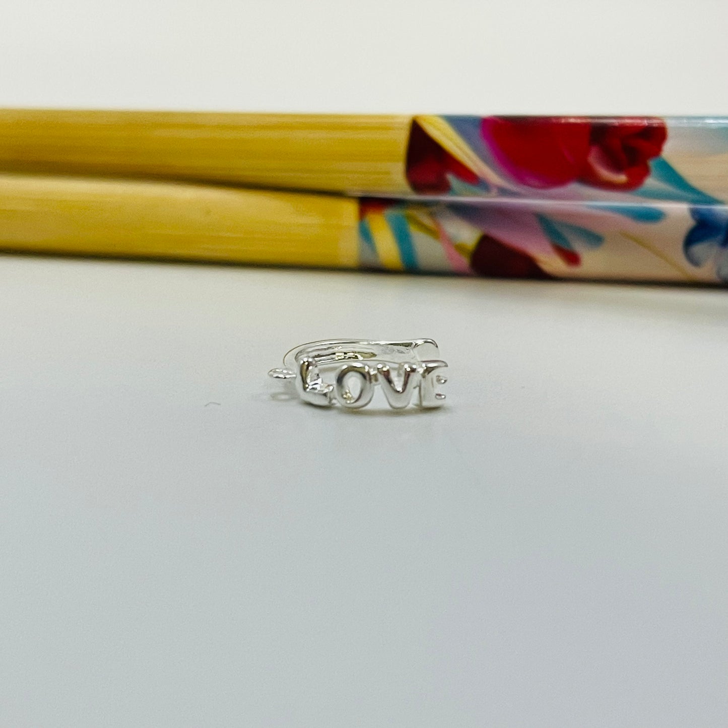 XP364 Aro Cuff Love con una argolla diá. 3 mm Espesor 2 mm Aro Baño Plata