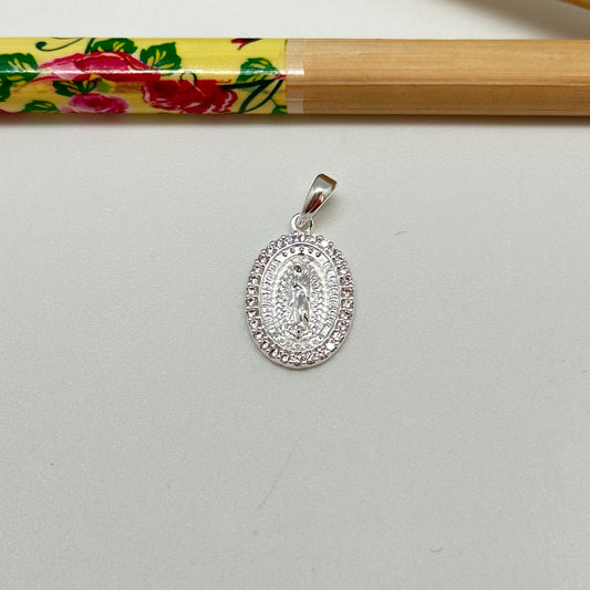 FP1038 Colgante Virgen Guadalupe circones 15 x 12 mm mas valier Figura Baño Plata