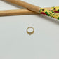 XO332 Cuff Flor de Loto 1 Cristal en hoja central 12 x 10 mm Aro Baño Oro