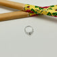 XP332 Cuff Flor de Loto 1 Cristal en hoja central 12 x 10 mm Aro Baño Plata