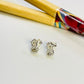 XP367 Aro mini estrella con circón 4 mm y Punto de Luz borde rutilado diá. 4.5 mm Tamaño Total 8.5 x 4.5 mm Aro Baño Plata
