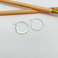 XP375 Argolla Tubo Cuadrado 20 x 2 mm Broche Italiano Aro Baño Plata