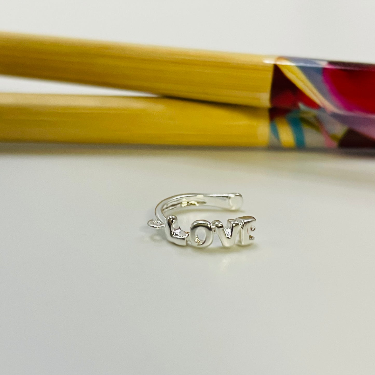 XP364 Aro Cuff Love con una argolla diá. 3 mm Espesor 2 mm Aro Baño Plata