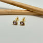 XO326 Aro gota borde rutilado y grifas Circón Color 8 x 6 mm espesor 4 mm Aro Baño Oro