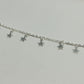 CP153 Cadena candado con estrellitas de 5 mm colgantes separadas por 10 mm Cadena por Metro Baño Plata