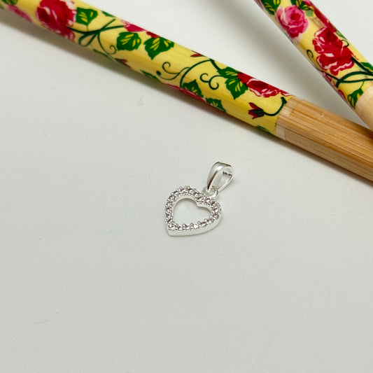 FP1034 Colgante Corazón Calado con circones 10 mm mas valier Figura Baño Plata