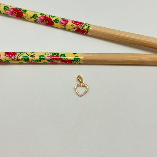 FO1034 Colgante Corazón Calado con circones 10 mm mas valier Figura Baño Oro
