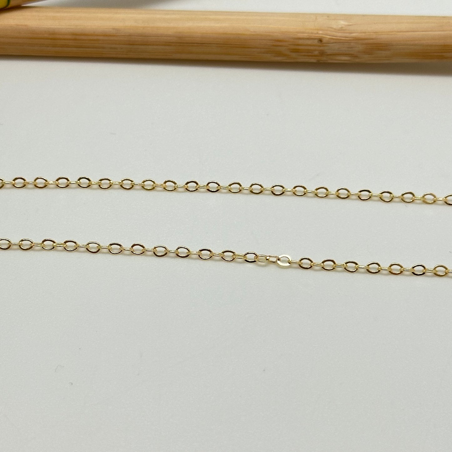 CO157 Cadena Candado diamantado espesor 1.5 mm largo 50 cm  Cadena Terminada Baño Oro