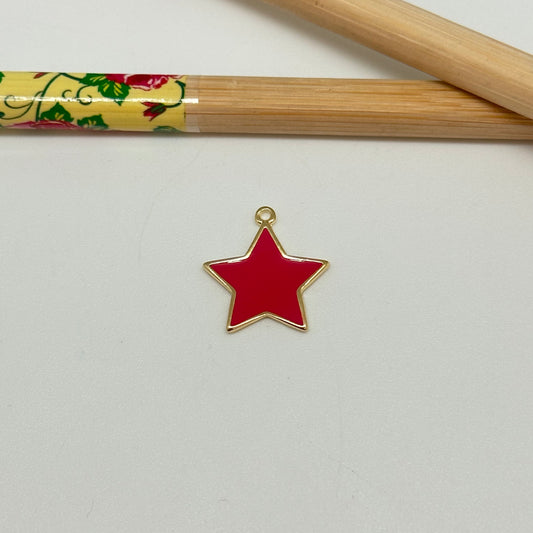 FO1041 Colgante Estrella con resina colores 16 mm mas argollita Figura Baño Oro