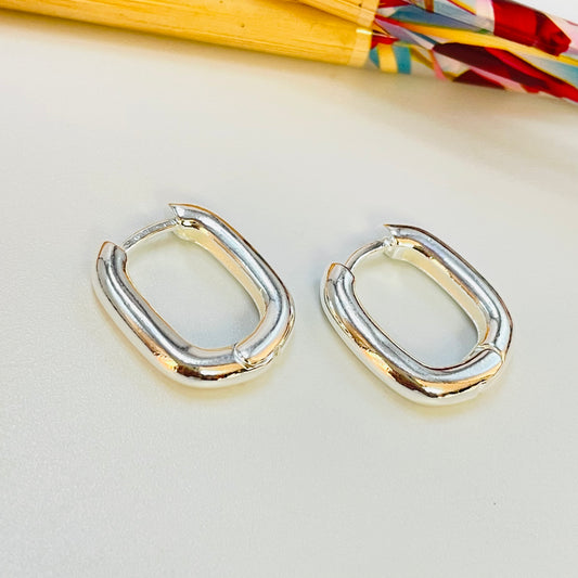 XP361 Aro argolla rectangular Cierre de Click 19 x 16 mm Espesor 3.8 mm Aro Baño Plata