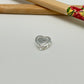 FP1037 Colgante Corazón para pasar circones y borde 11 mm Corazón Interior Doble faz circones y 1 circón 7 mm  espesor 5 mm Caja Corazón Calado exterior 12 mm espesor 5 mm Figura Baño Plata