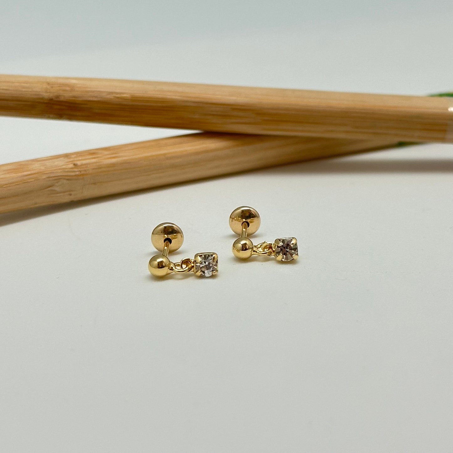 XO341 Aro Base bolita 3 mm punto de luz colgante 3 mm Largo total 9 mm Aro Baño Oro