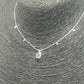 CP145 Collar con Gota Cristal 9x6 mm 2 Mini Circones 2 mm y 2 circones de 3 mm en cadena veneciana 38 cm más extensor de 10 cm terminacion en mini circon Collar Terminado Baño Plata