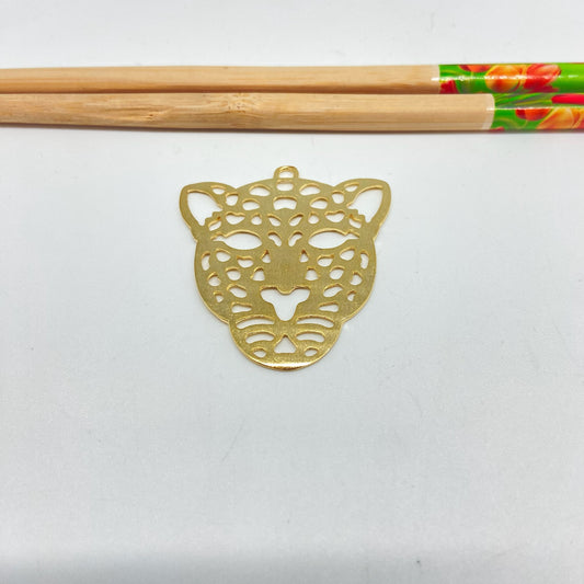 FO1052 Colgante Jaguar Calado XL 42 x 45 mm Figura Baño Oro