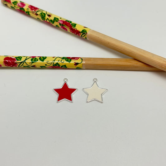 FP1041 Colgante Estrella con resina colores 16 mm mas argollita Figura Baño Plata