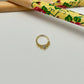 XO332 Cuff Flor de Loto 1 Cristal en hoja central 12 x 10 mm Aro Baño Oro