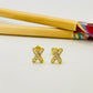 XO406 Aro en Cruz con circones 10 x 7 mm espesor 2 mm Aro Baño Oro Aros Bañados hecho de Bronce Bañado en Oro 18K Joyas Bañadas en Oro