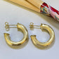XO267 Argolla Tubo Mate 23x5 mm Aro Baño Oro Aros Bañados en Oro y Plata hecho de Bronce Bañado en Oro 18K