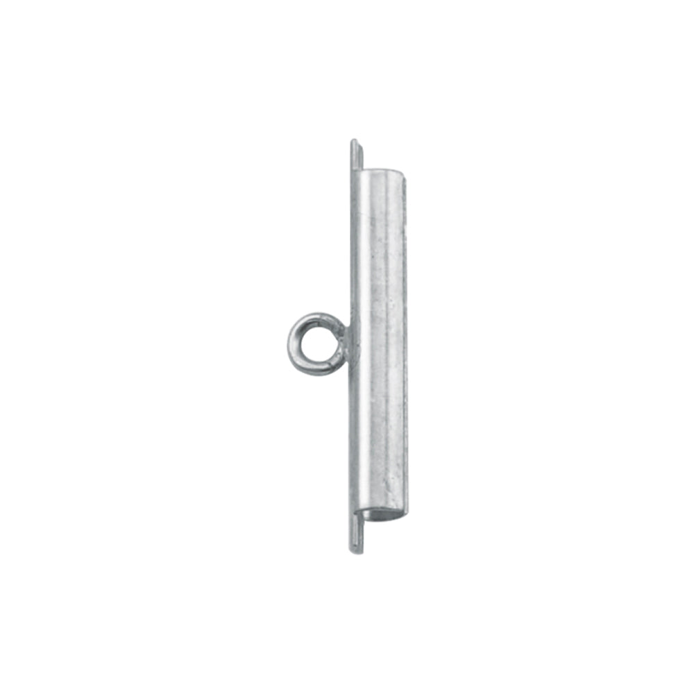 IP07 Broche para Pulsera de Mostacillas o Delicas 23 x 2.8mm Aberturas Laterales y una inferior Accesorio Baño Plata Accesorios Bañados hecho de Bronce Bañado en Plata