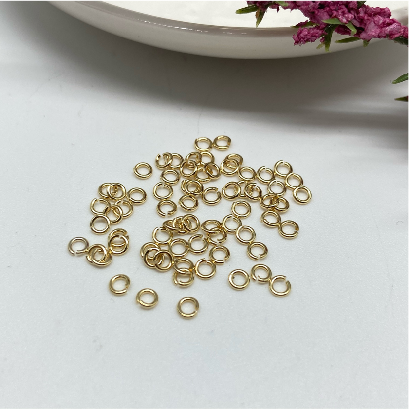AO102 Argolla 3.0 mm espesor 0.6 mm Accesorio Baño Oro Accesorios Bañados en Oro y Plata hecho de Bronce Bañado en Oro 18K