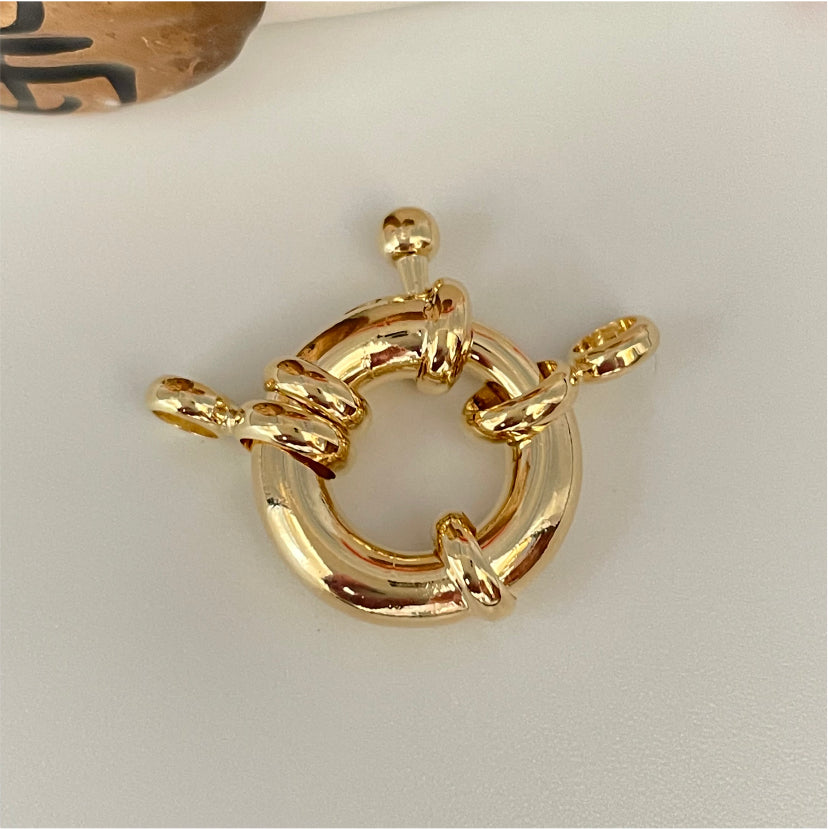AO90 Broche Timón XL 19 mm Accesorio Baño Oro Accesorios Bañados en Oro y Plata hecho de Bronce Bañado en Oro 18K
