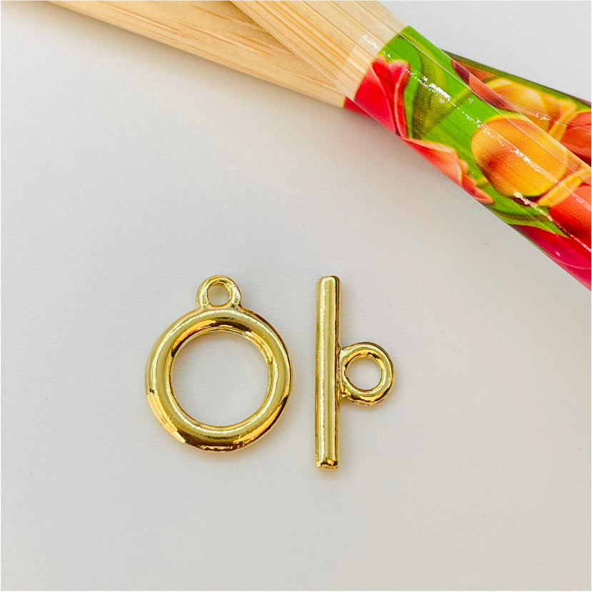 AO93 Broche Argolla Tubo 12 mm Accesorio Baño Oro Accesorios Bañados en Oro y Plata hecho de Bronce Bañado en Oro 18K Joyas Bañadas en Oro