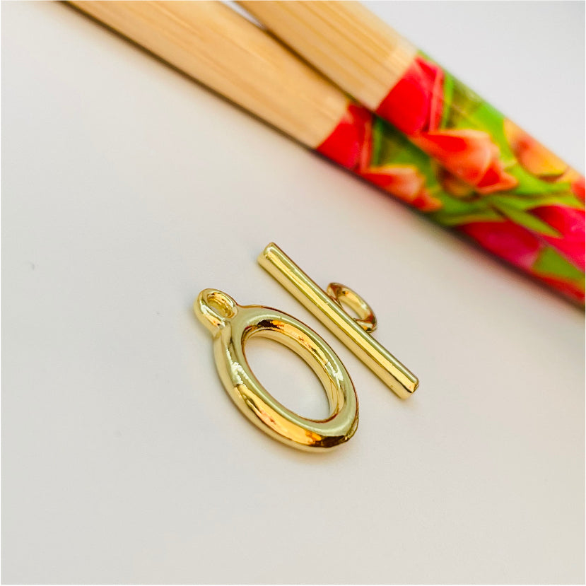 AO93 Broche Argolla Tubo 12 mm Accesorio Baño Oro Accesorios Bañados en Oro y Plata hecho de Bronce Bañado en Oro 18K Joyas Bañadas en Oro