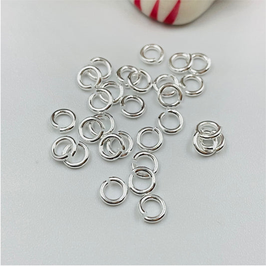 AP44 Argolla 4.2 mm espesor 0.8 mm Accesorio Baño Plata Accesorios Bañados en Oro y Plata hecho de Bronce Bañado en Plata 50 ml Joyas Bañadas en Plata