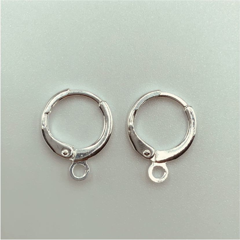 AP72 Aro Argoliita de presión con argolla 11 mm Accesorio Baño Plata Aros Bañados en Oro y Plata hecho de Bronce Bañado en Plata 50 ml