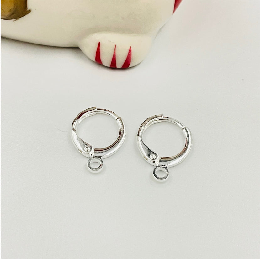AP72 Aro Argollita de presión con argolla 11 mm Accesorio Baño Plata Aros Bañados en Oro y Plata hecho de Bronce Bañado en Plata 50 ml
