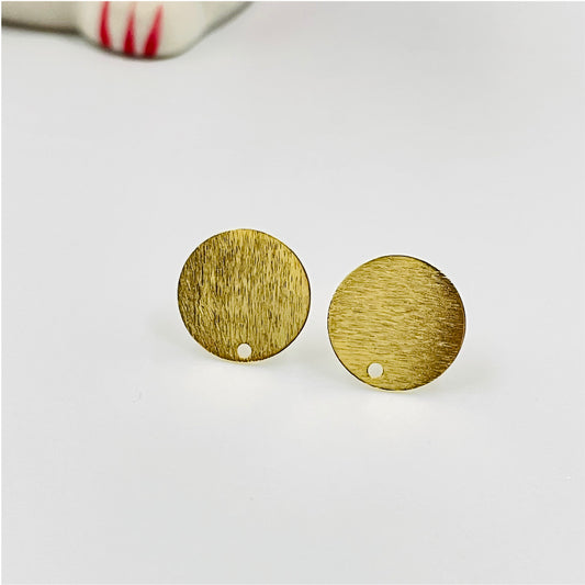 BO20 Redondo 12 mm Base Aro Baño Oro Aros Bañados en Oro y Plata hecho de Bronce Bañado en Oro 18K