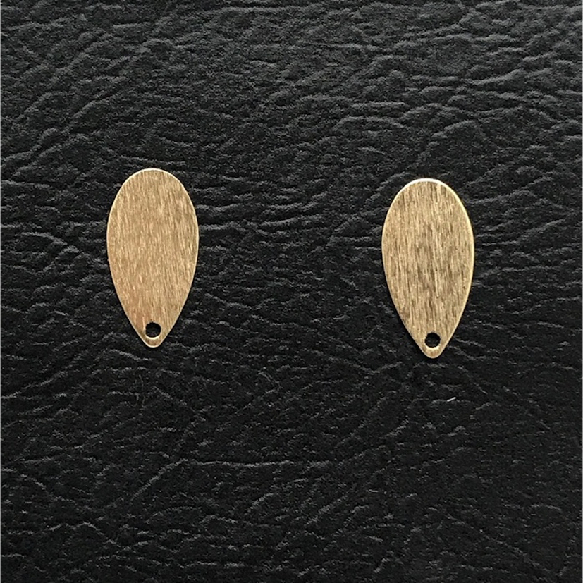 BO25 Ovalado 14x7 mm Base de Aro Baño Plata Aros Bañados en Oro y Plata hecho de Bronce Bañado en Oro 18K