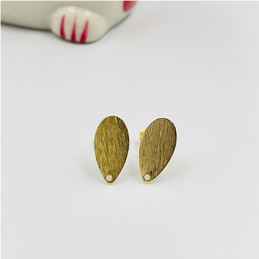 BO25 Ovalado 14x7 mm Base de Aro Baño Plata Aros Bañados en Oro y Plata hecho de Bronce Bañado en Oro 18K