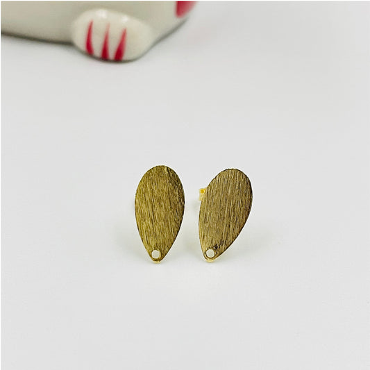 BO25 Ovalado 14x7 mm Base de Aro Baño Plata Aros Bañados en Oro y Plata hecho de Bronce Bañado en Oro 18K
