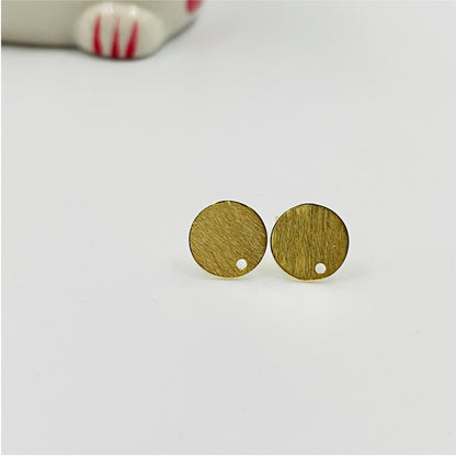 BO28 Redondo 9 mm Base Aro Baño Oro Aros Bañados en Oro y Plata hecho de Bronce Bañado en Oro 18K